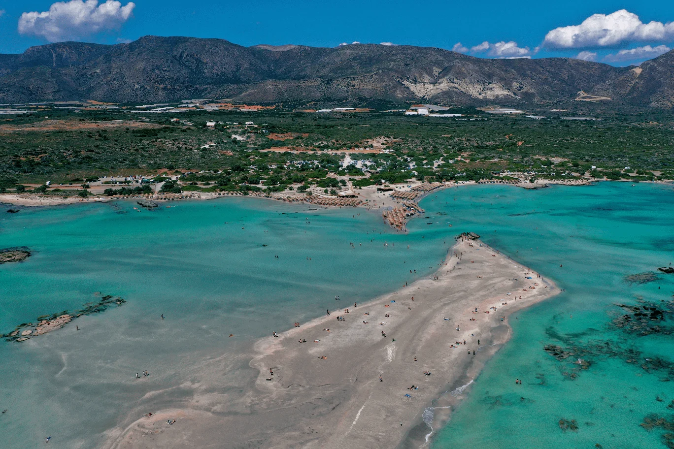 Elafonisi beach pink sand turquoise lagoon